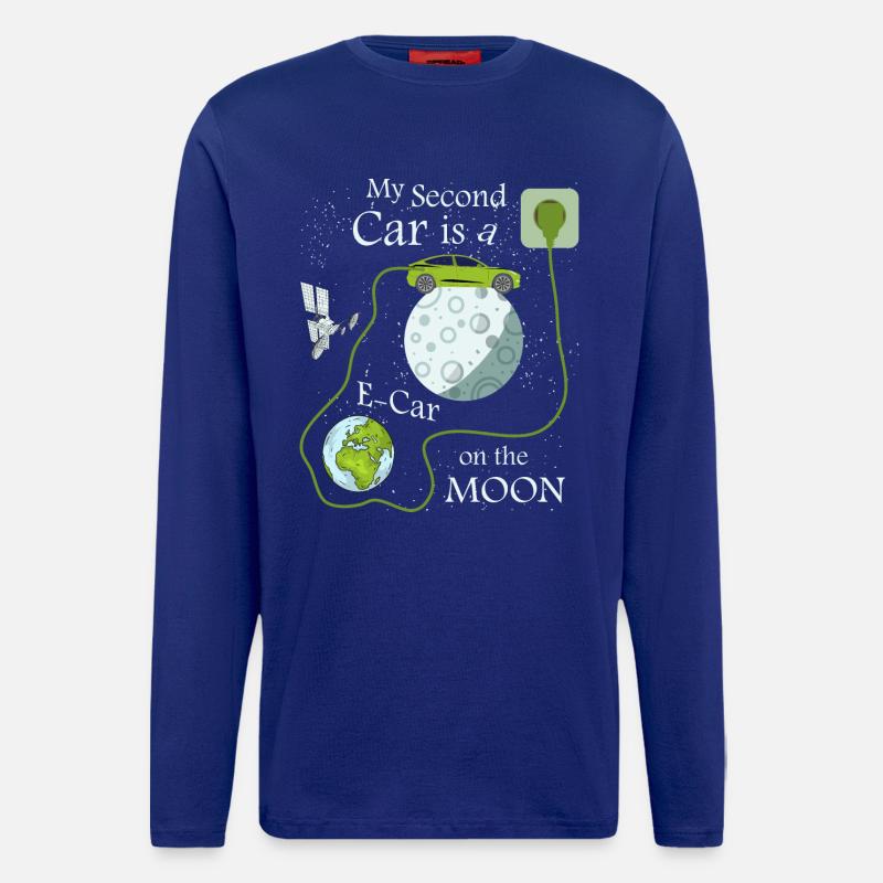 E-car on the moon - Longsleeve - made by SPREAD  - Iconic Blue