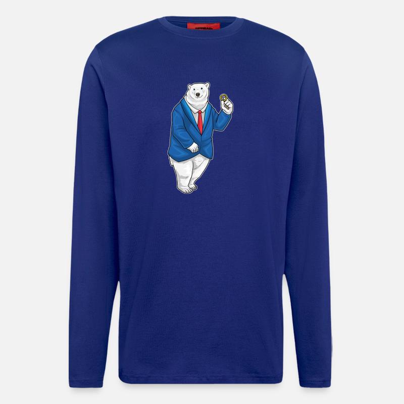 Eisbär Bräutigam Ehering Hochzeit - Langarmshirt - made by SPREAD - Iconic Blue