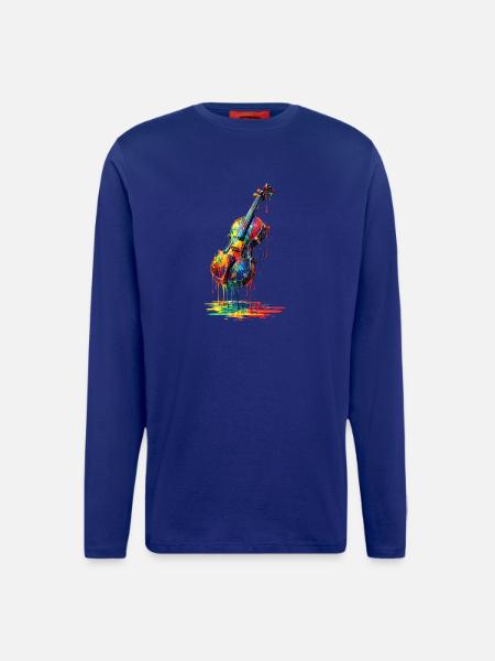Violin with dripping paint - Longsleeve - made by SPREAD - Iconic Blue