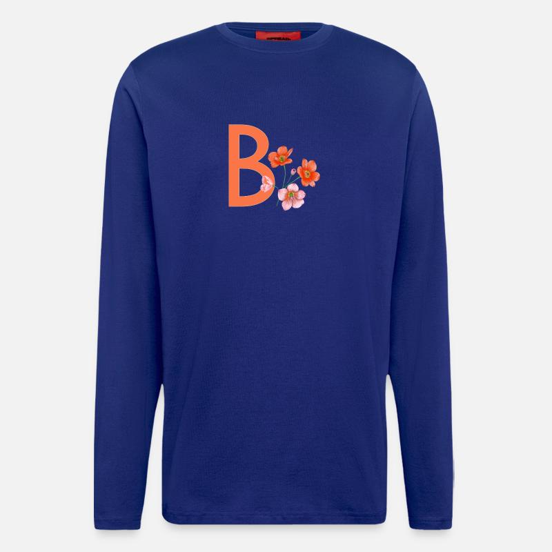 B mit Blumen - Langarmshirt - made by SPREAD  - Iconic Blue