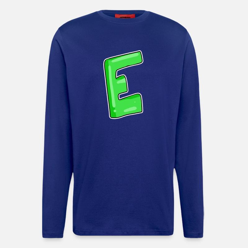 Buchstabe E Anfangsbuchstabe - Langarmshirt - made by SPREAD  - Iconic Blue