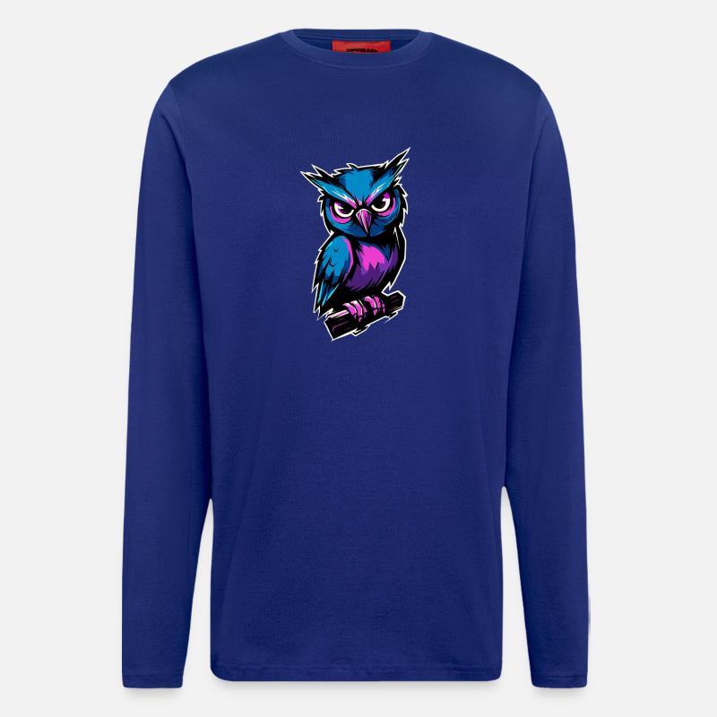 blau lila Eule :) - Langarmshirt - made by SPREAD  - Iconic Blue