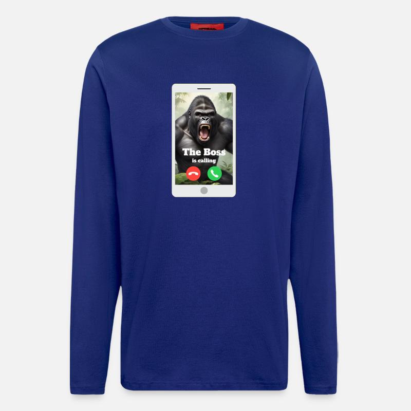 Dein Chef ruft dich an! - Langarmshirt - made by SPREAD  - Iconic Blue