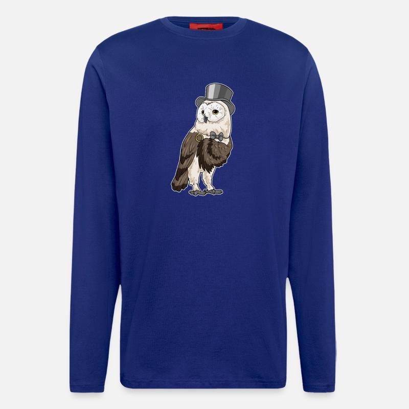 Owl Groom Wedding Ring Wedding - Longsleeve - made by SPREAD  - Iconic Blue
