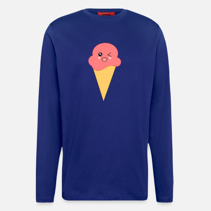 Eis Eiscreme Erdbeereis - Langarmshirt - made by SPREAD  - Iconic Blue