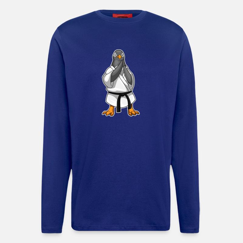 Pinguin Karate Kampfkunst - Langarmshirt - made by SPREAD  - Iconic Blue