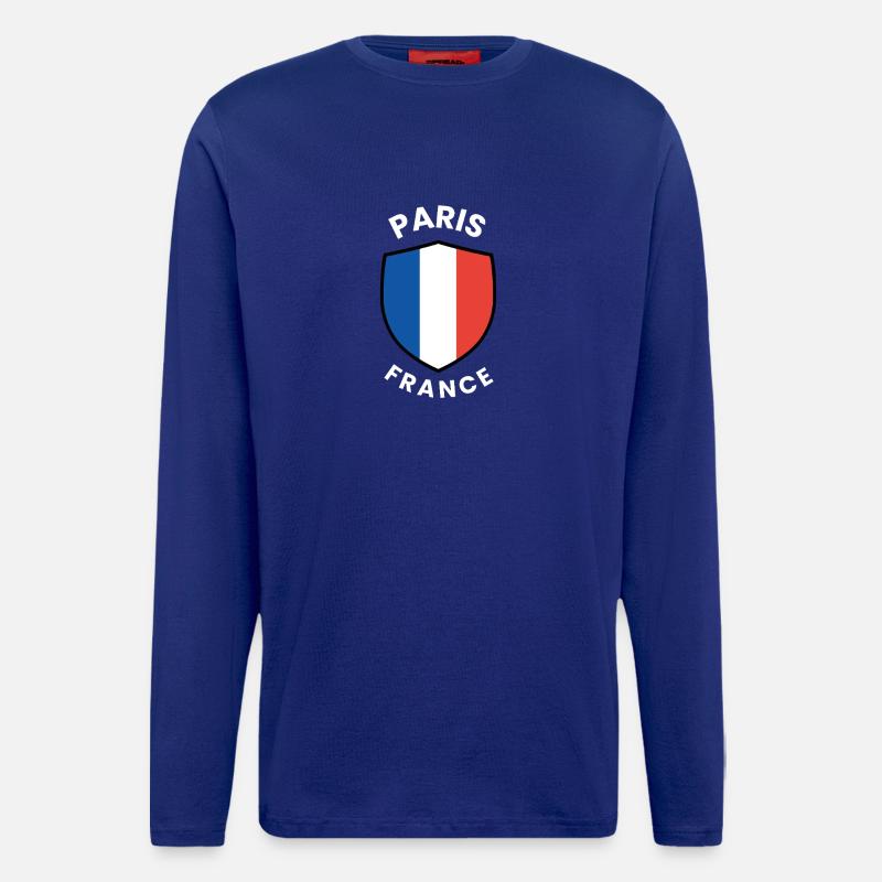 Paris Flag Shield Emblem - Longsleeve - made by SPREAD  - Iconic Blue