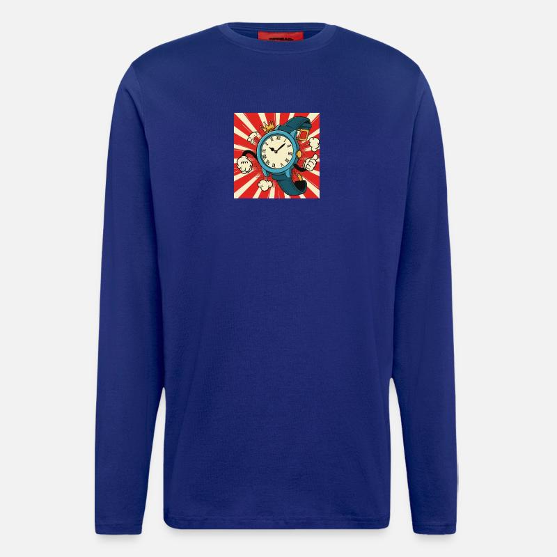 Clock chaos design - Longsleeve - made by SPREAD  - Iconic Blue