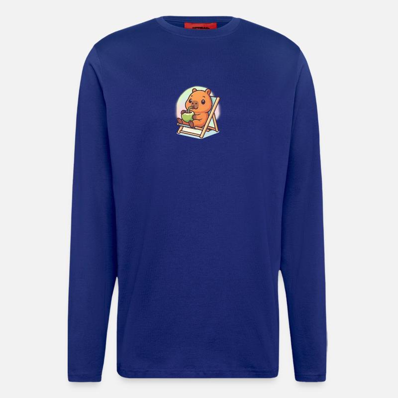 Entspanntes Kawaii-Capybara - Langarmshirt - made by SPREAD  - Iconic Blue