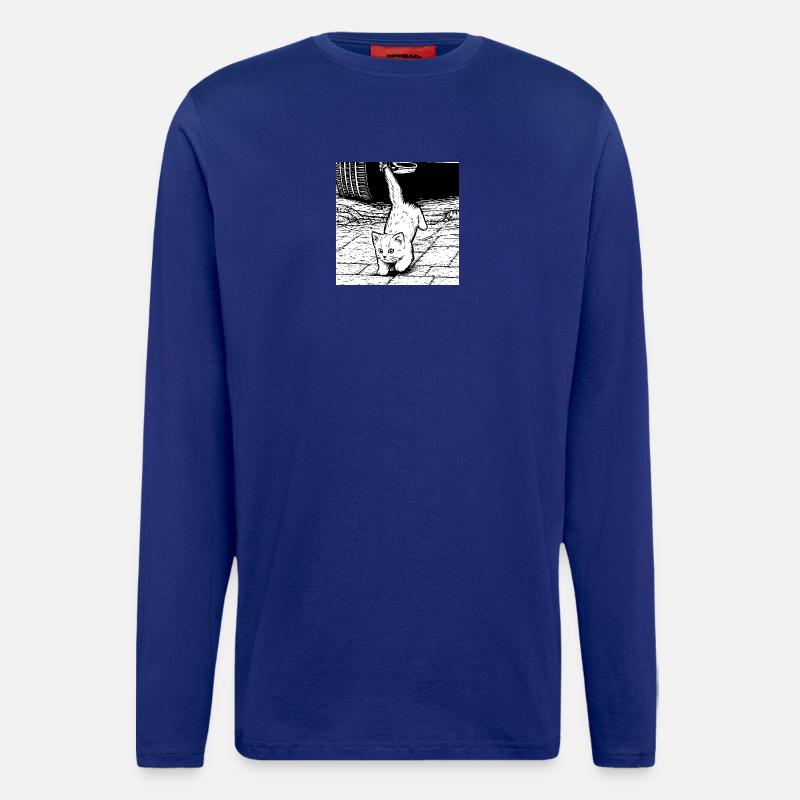 Katzenpfoten Blick unter Auto - Langarmshirt - made by SPREAD  - Iconic Blue