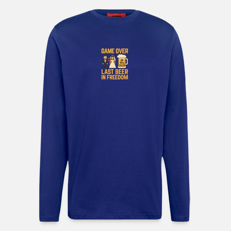 Game Over Last Beer in Freedom - Longsleeve - made by SPREAD  - Iconic Blue