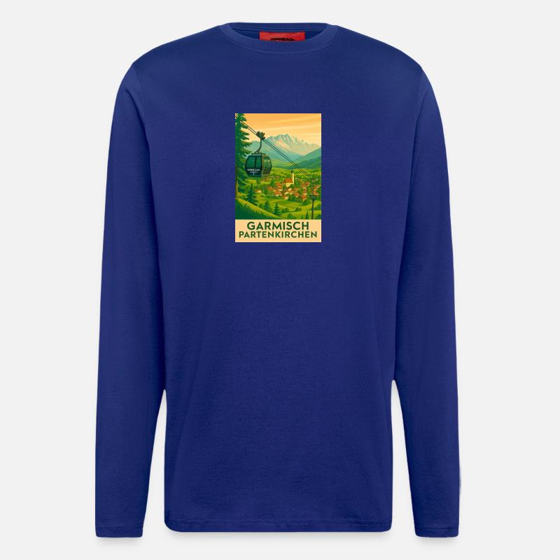 Garmisch Bergpanorama Gondel - Langarmshirt - made by SPREAD  - Iconic Blue