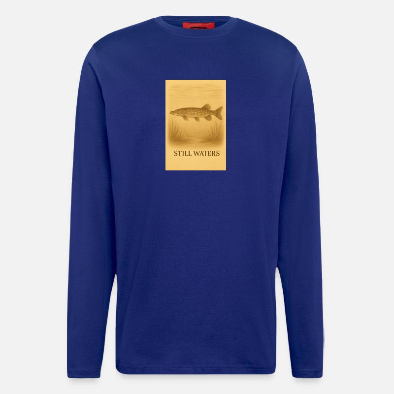 Still Waters Fish Illustration - Langarmshirt - made by SPREAD  - Iconic Blue