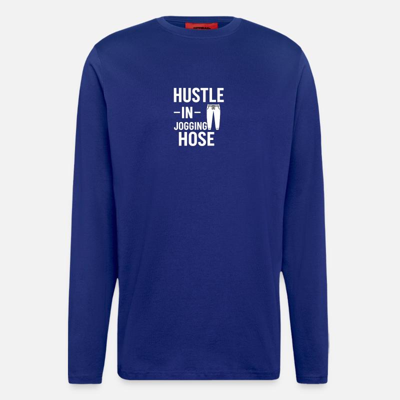 Hustle in Jogginghose - Langarmshirt - made by SPREAD  - Iconic Blue