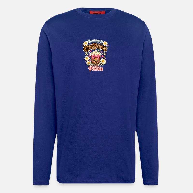 Café Chaos Patch Leopard Latte - Manches longues bio décontracté fabriqué en UE - Iconic Blue