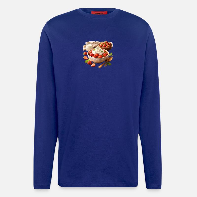 Erdbeeren mit Sahne - Langarmshirt - made by SPREAD  - Iconic Blue