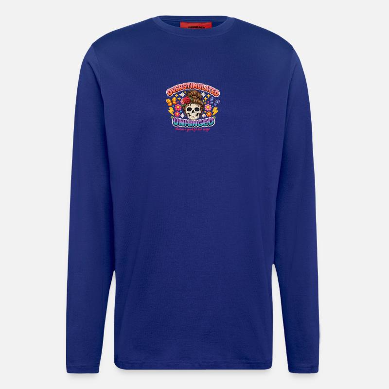 Overstimulated Unhinged Patch Skull - Longsleeve - made by SPREAD - Iconic Blue