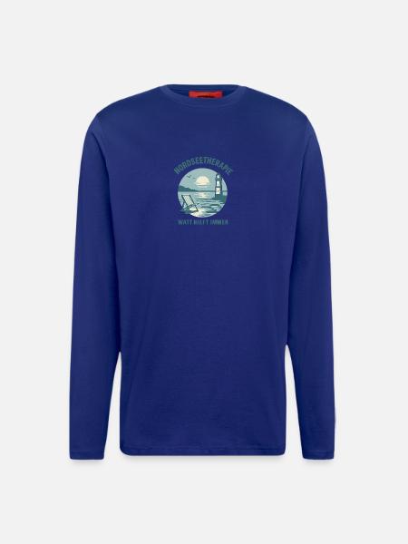 Nordseetherapie - Watt hilft immer - Langarmshirt - made by SPREAD  - Iconic Blue