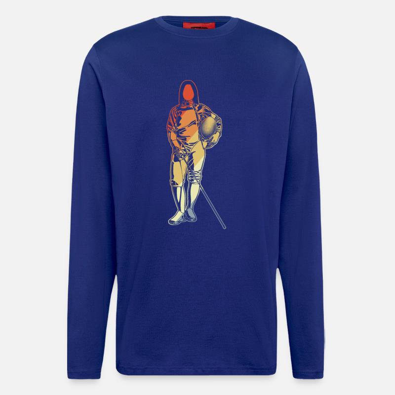 Fechten Mädchen Zeichnung - Langarmshirt - made by SPREAD  - Iconic Blue