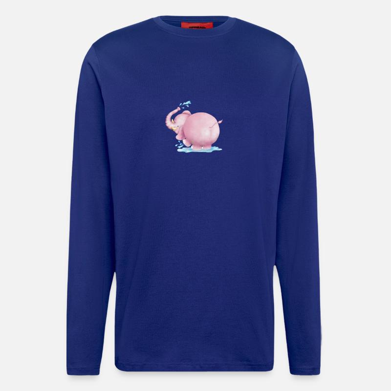 Rosa Elefant - Langarmshirt - made by SPREAD  - Iconic Blue