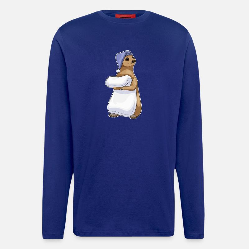 Erdmännchen Schlafen Decke - Langarmshirt - made by SPREAD  - Iconic Blue