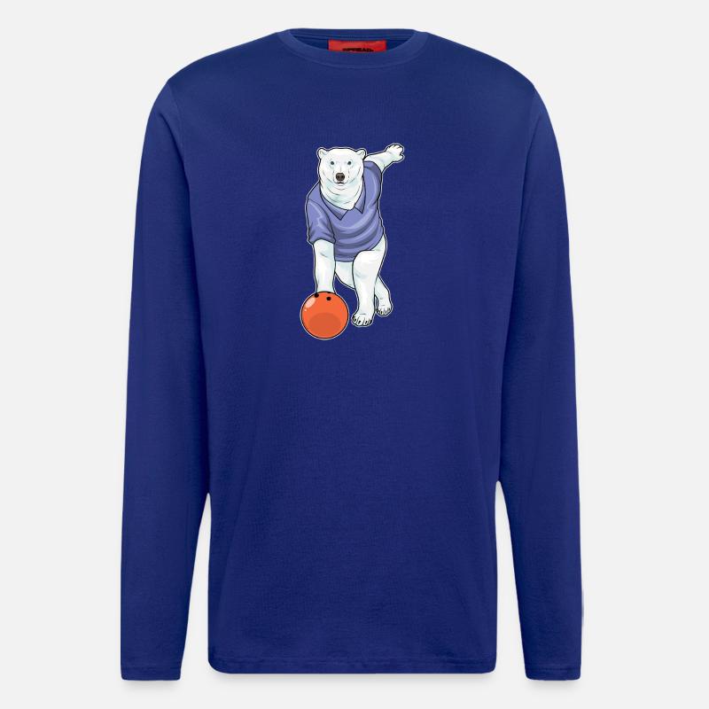 Eisbär Bowling Bowlingkugel - Langarmshirt - made by SPREAD  - Iconic Blue