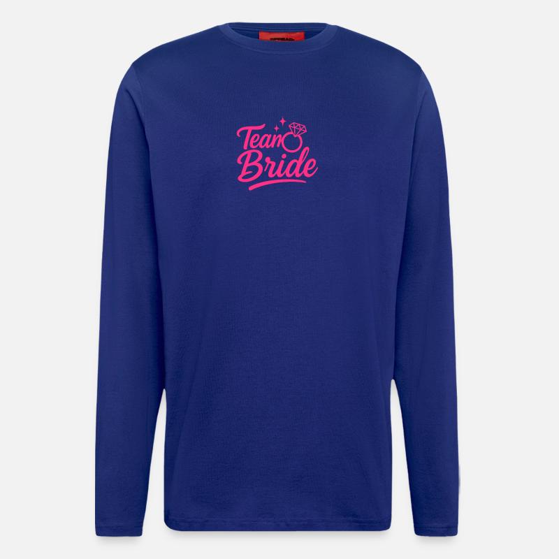 Team Bride Pink Ring Script - Langarmshirt - made by SPREAD  - Iconic Blue