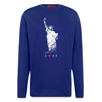 I Love NY New York Freiheitsstatue USA Skyline NYC - Langarmshirt - made by SPREAD  - Iconic Blue - Vorne