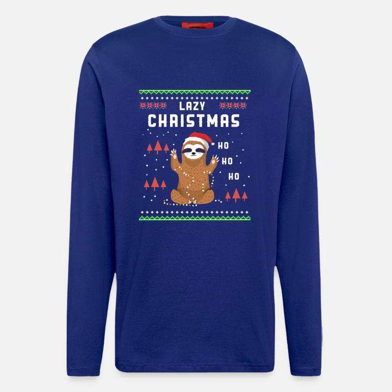 Lazy Christmas / Faultier / Geschenk - Langarmshirt - made by SPREAD  - Iconic Blue