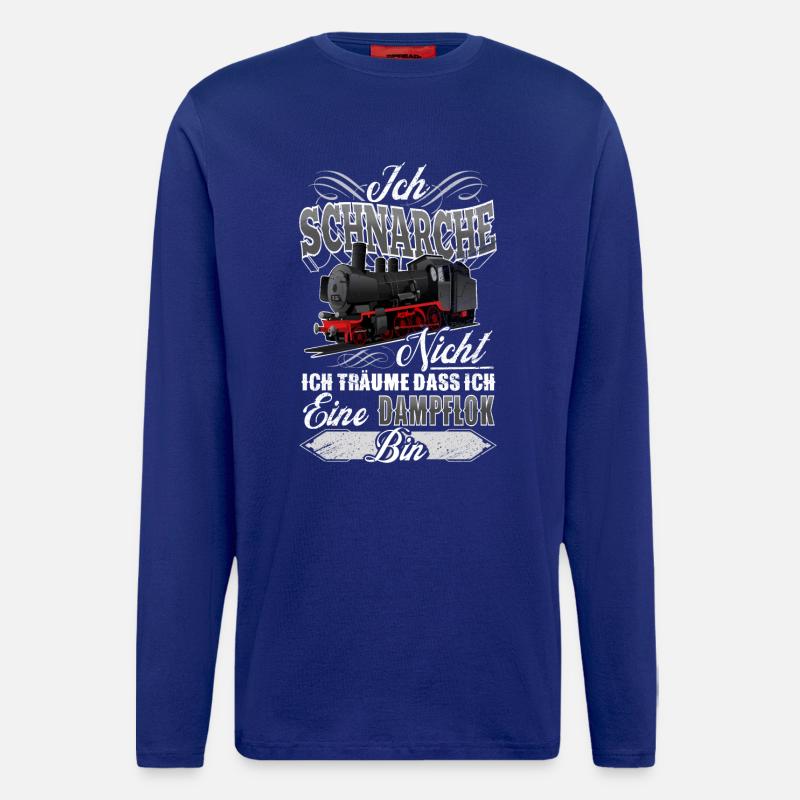 Dampflok Schnarchen - Langarmshirt - made by SPREAD  - Iconic Blue