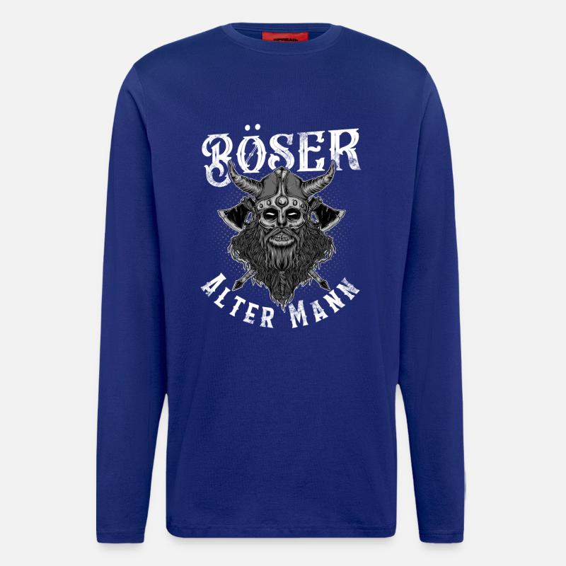 Böser Alter Mann Wikinger - Langarmshirt - made by SPREAD  - Iconic Blue