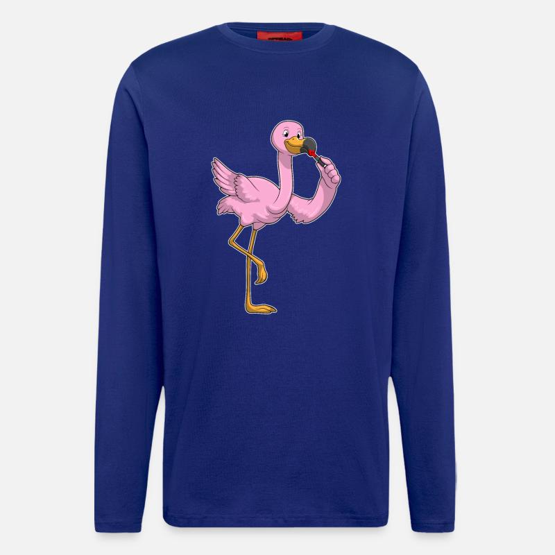 Flamingo Lippenstift - Langarmshirt - made by SPREAD - Iconic Blue