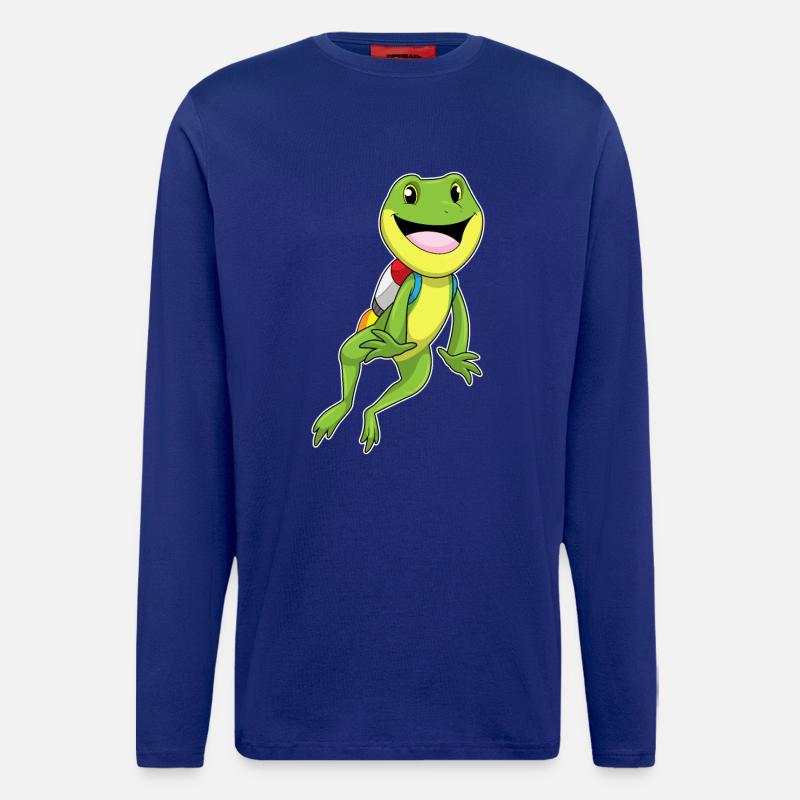 Frosch mit Jetpack - Langarmshirt - made by SPREAD  - Iconic Blue