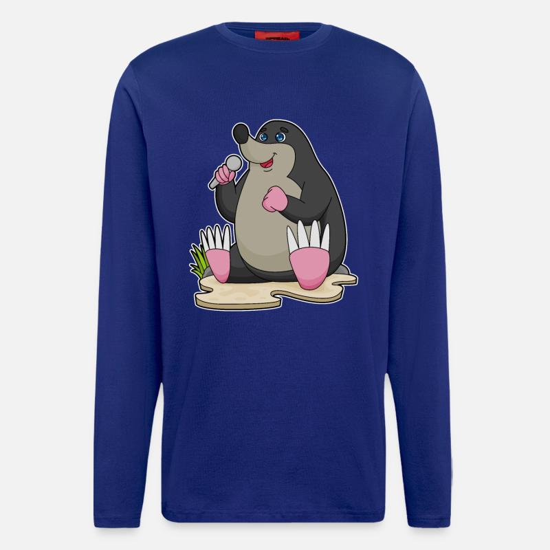 Mole Singer Microphone Singing - Longsleeve - made by SPREAD - Iconic Blue