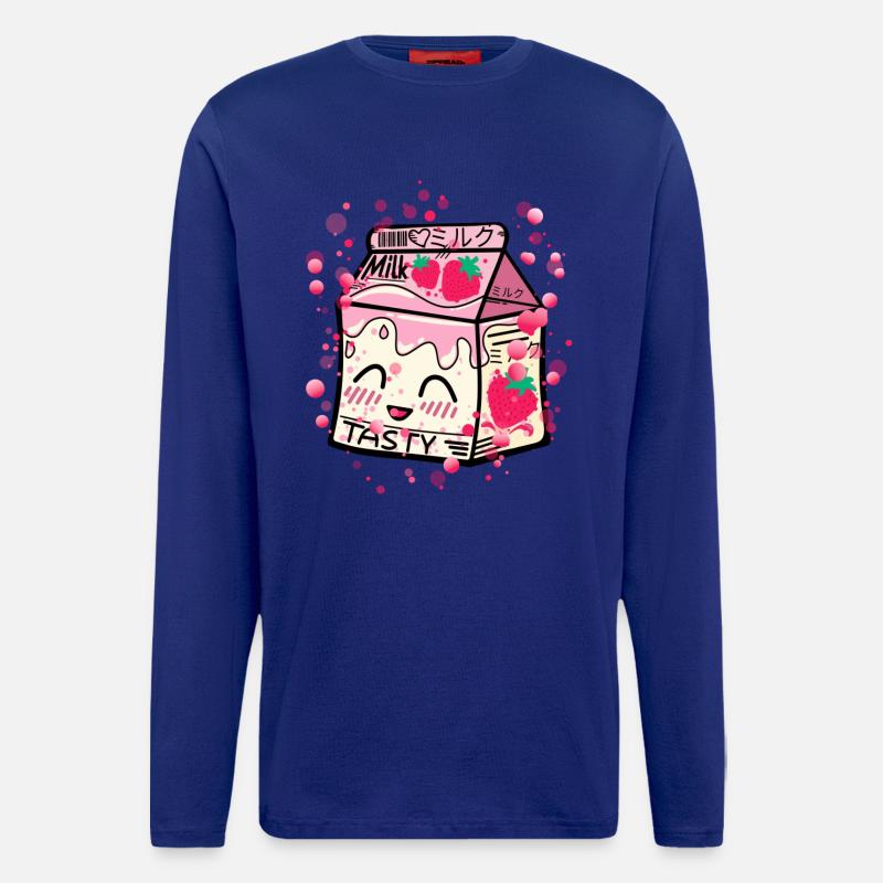 Erdbeer Milch Packung kawaii - Langarmshirt - made by SPREAD  - Iconic Blue