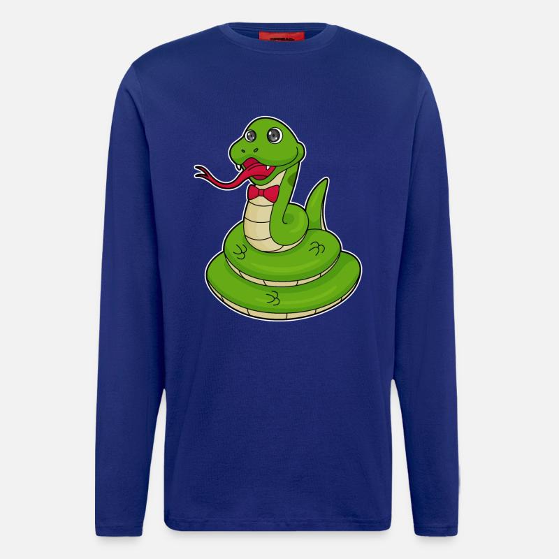 Schlange mit Schleife - Langarmshirt - made by SPREAD  - Iconic Blue