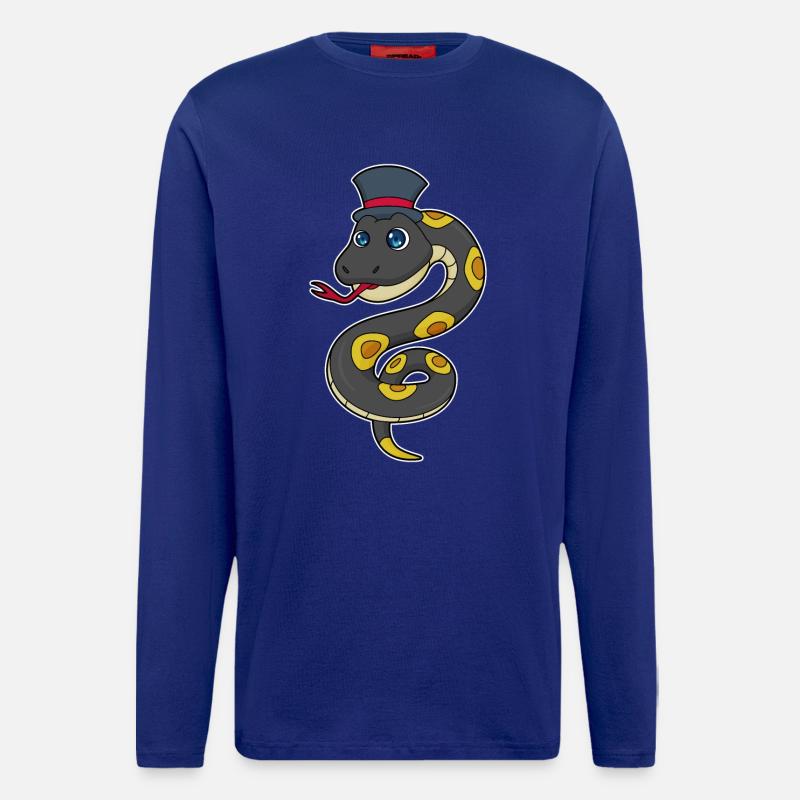 Serpent avec chapeau - Manches longues bio décontracté fabriqué en UE - Iconic Blue