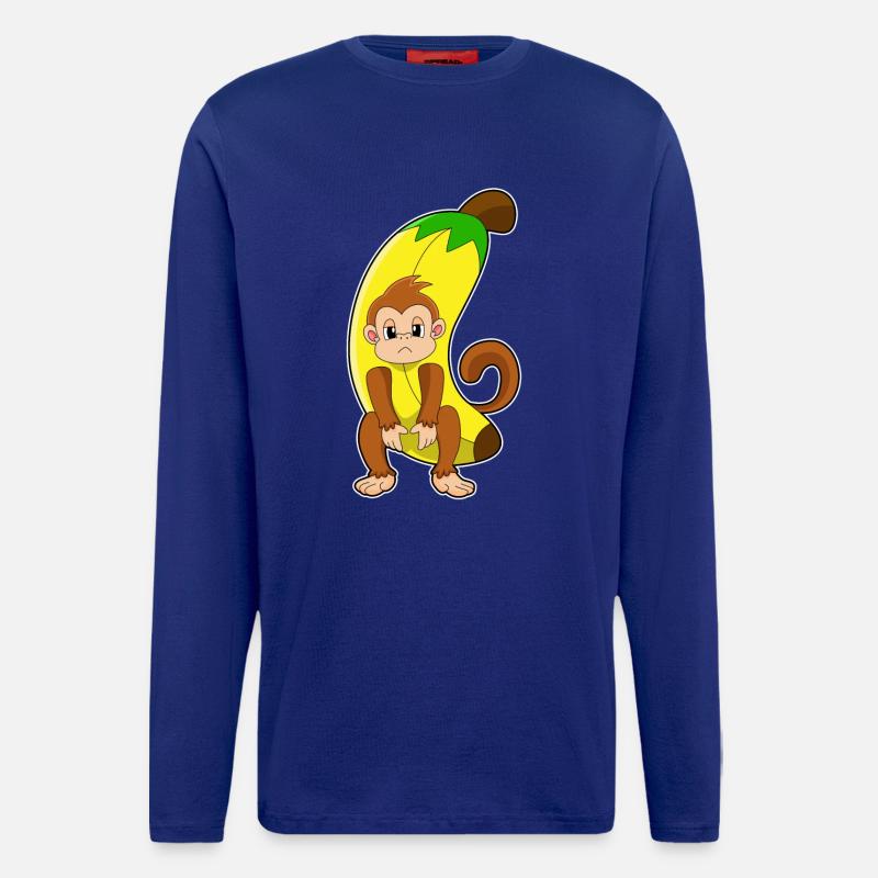 Affe mit Banane - Langarmshirt - made by SPREAD  - Iconic Blue