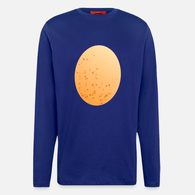 Oeuf oeuf poule - Manches longues bio décontracté fabriqué en UE - Iconic Blue