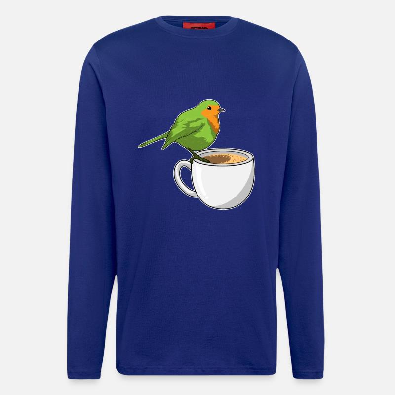 Vogel Kaffee Tasse - Langarmshirt - made by SPREAD  - Iconic Blue