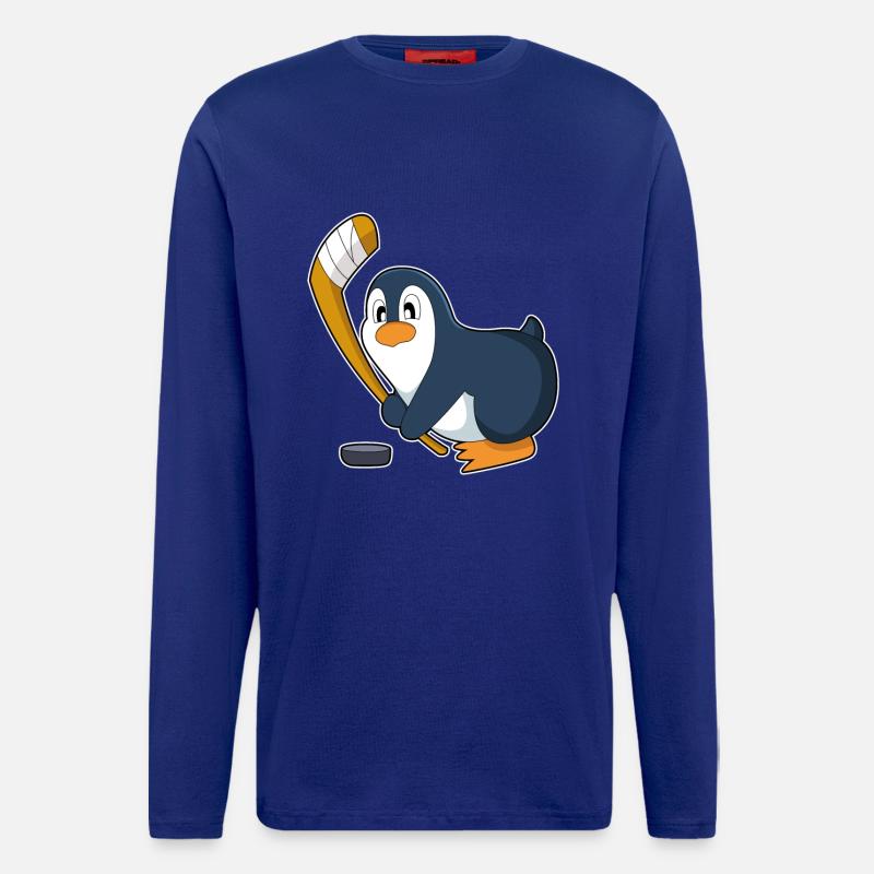 Pinguin Eishockey Eishockeyschläger - Langarmshirt - made by SPREAD  - Iconic Blue