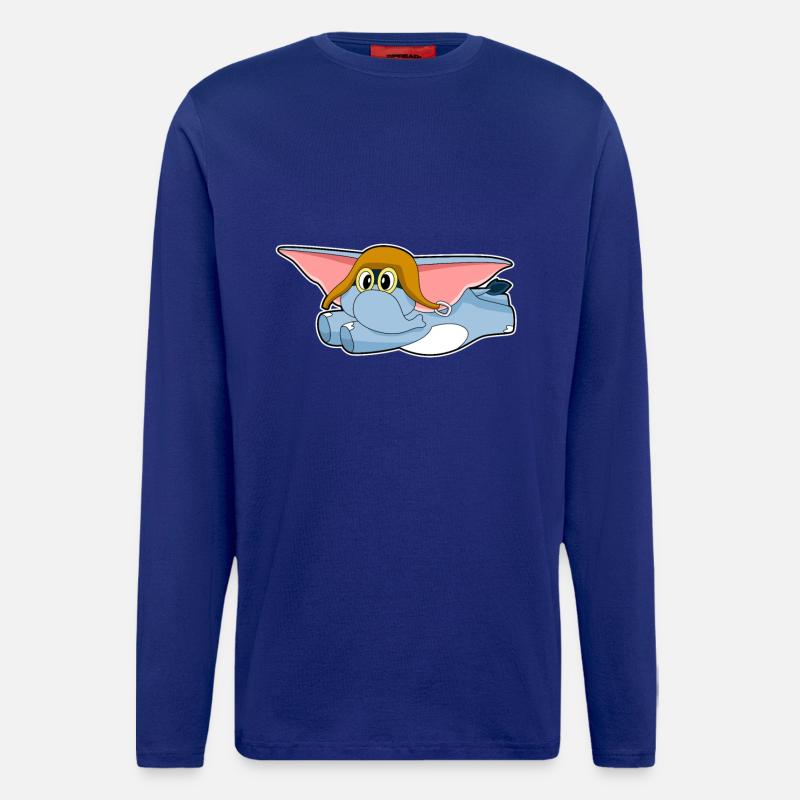 Elefant Pilot Pilotenmütze - Langarmshirt - made by SPREAD - Iconic Blue