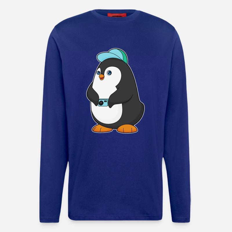 Pinguin Kamera - Langarmshirt - made by SPREAD  - Iconic Blue