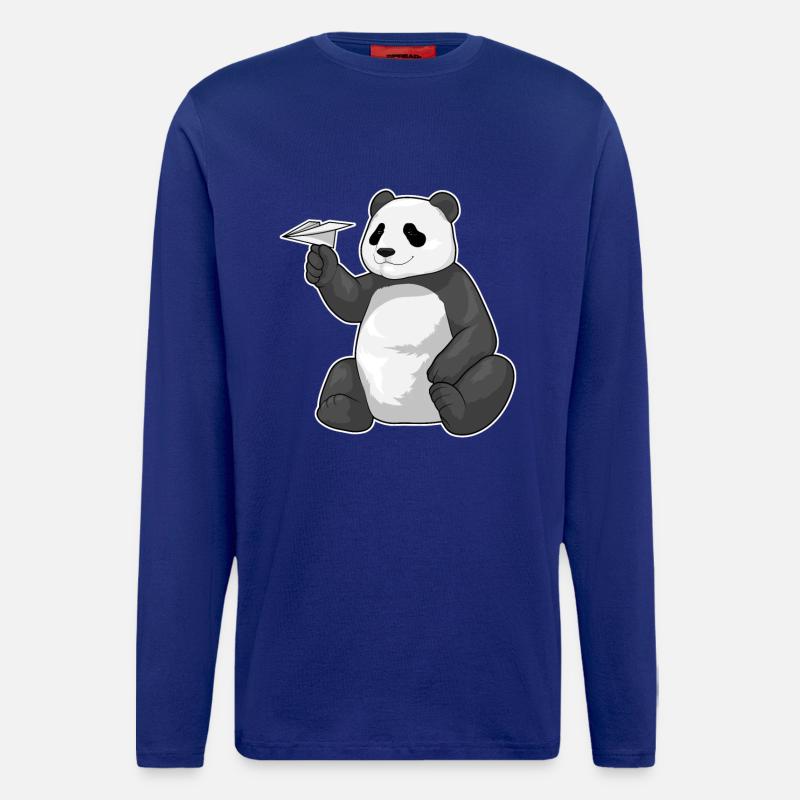 Panda Papierflieger - Langarmshirt - made by SPREAD - Iconic Blue