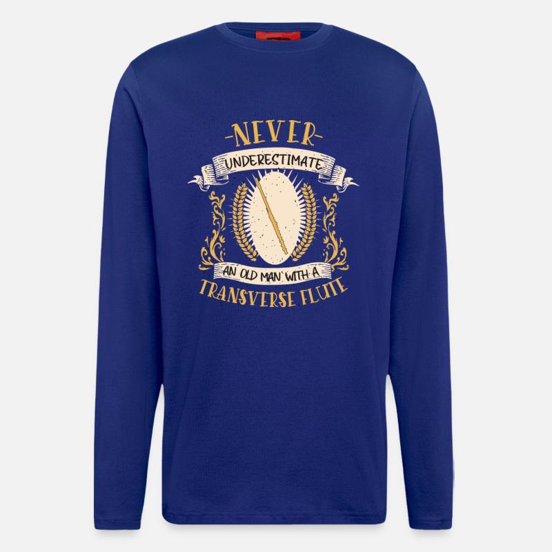Querflöte Musiker Instrument Blasmusik Geschenk - Langarmshirt - made by SPREAD  - Iconic Blue