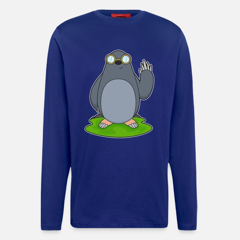 Maulwurf Brille - Langarmshirt - made by SPREAD  - Iconic Blue