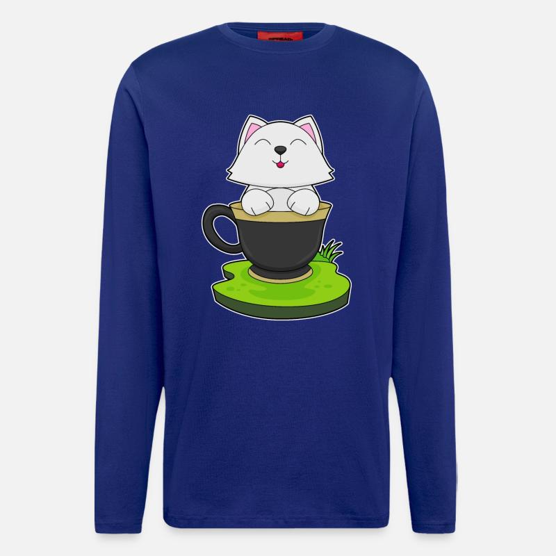 Coupe Cat - Manches longues bio décontracté fabriqué en UE - Iconic Blue
