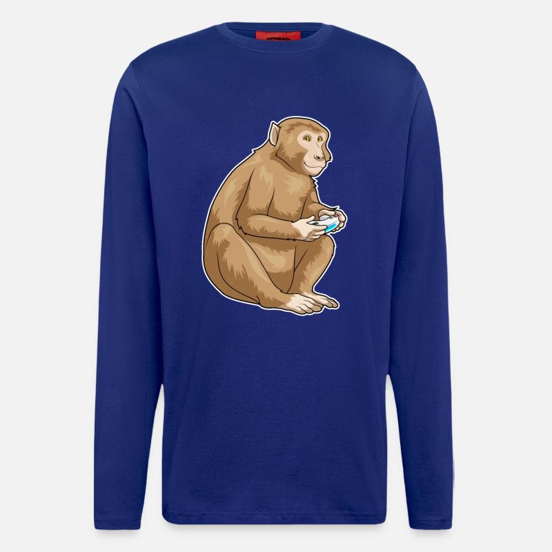 Affe Gamer Controller - Langarmshirt - made by SPREAD - Iconic Blue