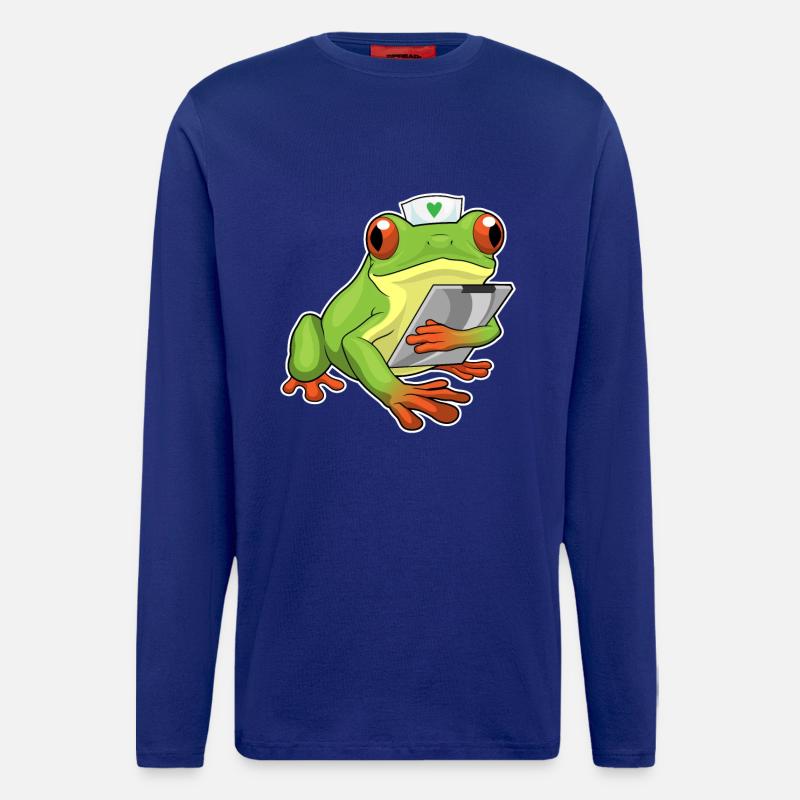 Frosch Krankenschwester - Langarmshirt - made by SPREAD  - Iconic Blue