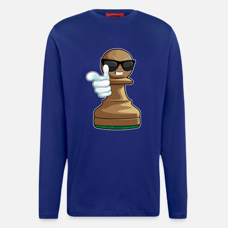 Schachfigur Bauer Schach - Langarmshirt - made by SPREAD  - Iconic Blue